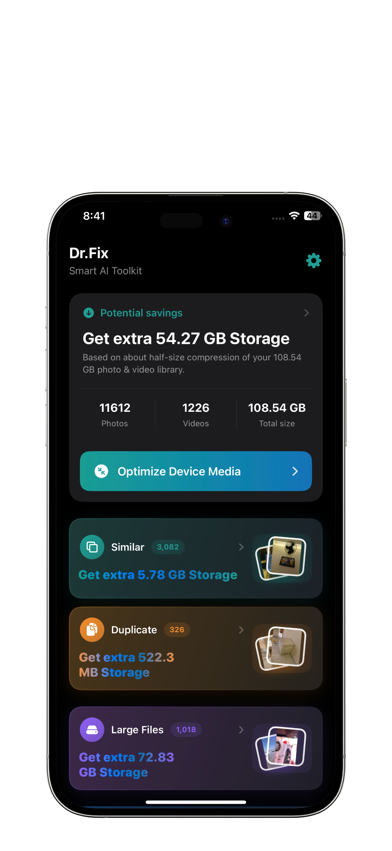Dr.Fix CleanUp Ai app on iPhone