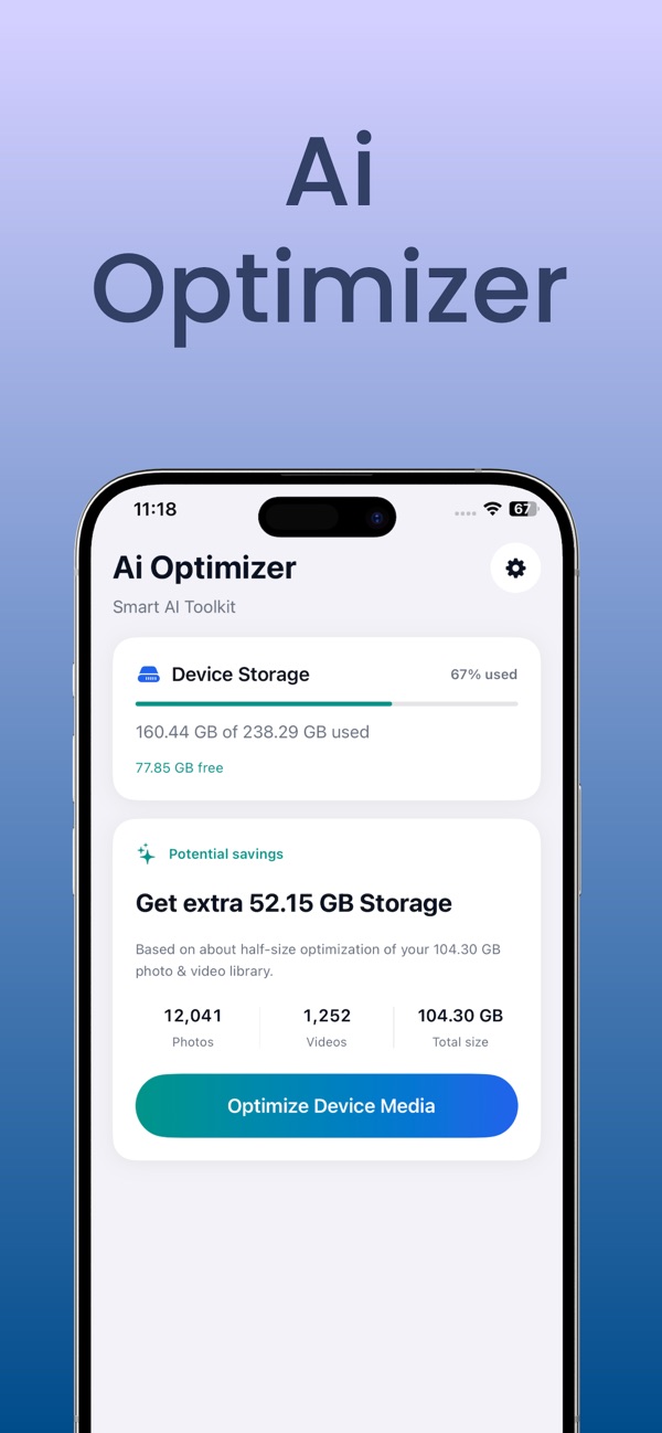 AI Optimizer screenshot — storage overview