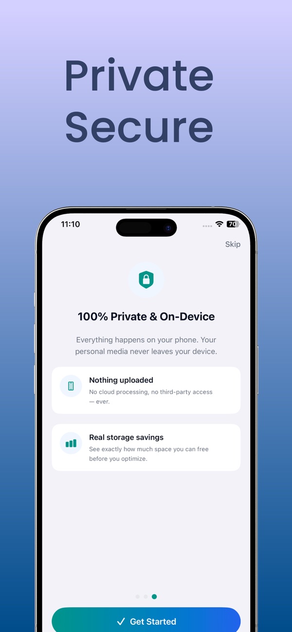 AI Optimizer screenshot — photo batches