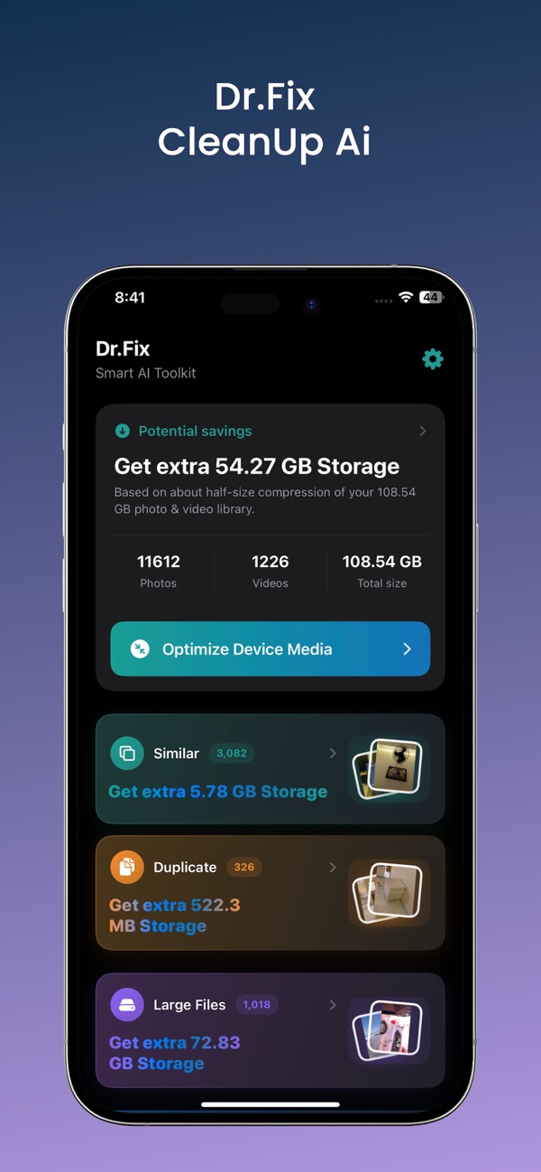 Dr.Fix screenshot — home overview